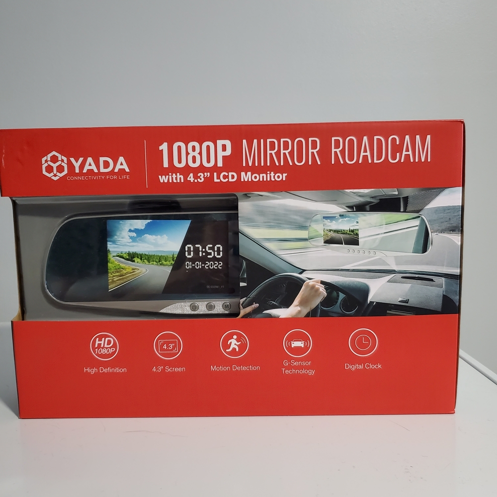 Yada 1080P Mirror Roadcam with 4.3" LCD Monitor